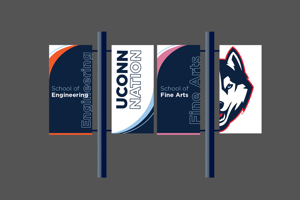 UConn Nation pole banners