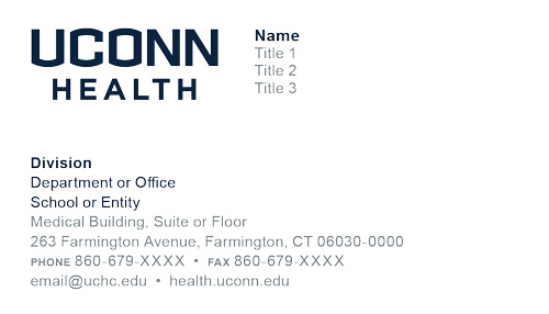 UConn Health appointment card example