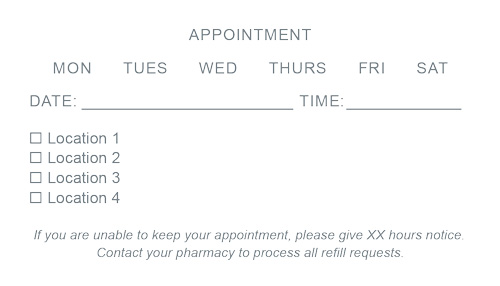 UConn Health appointment card example