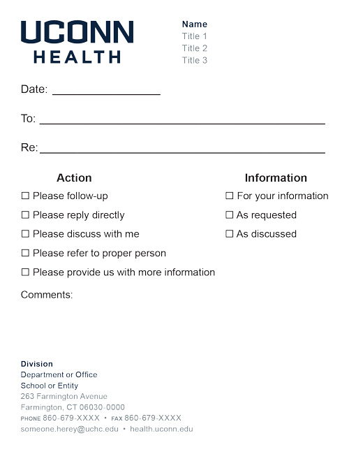 UConn Health memo pad