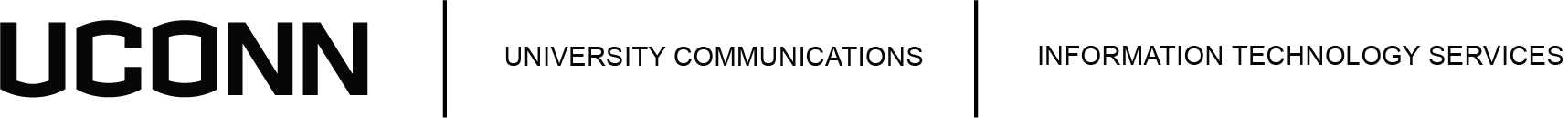 Example of two units in co-branding; UConn University Communications and Information Technology Services.