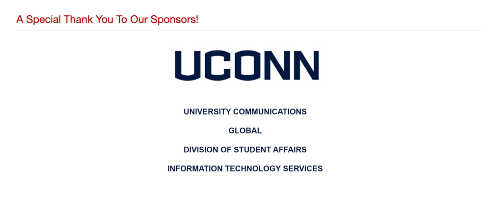 Example of good use of multiple UConn sponsors for an event.