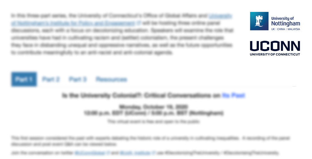 An example of UConn wordmark in conjunction with outside sponsors using safe space.