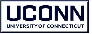 UConn wordmark placed in a tight restricting box.