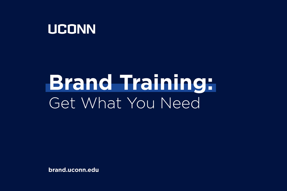 Cover slide example of brand training materials with the title: Brand Training: Get What You Need