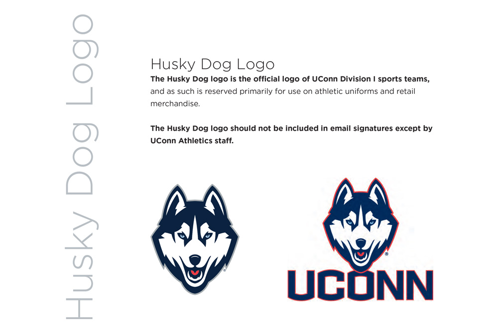 Brand training example of the Husky Dog logo