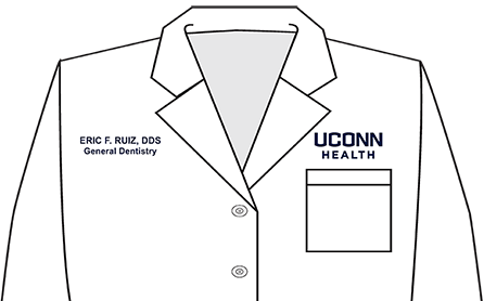 Illustrative example of a UConn Health lab coat