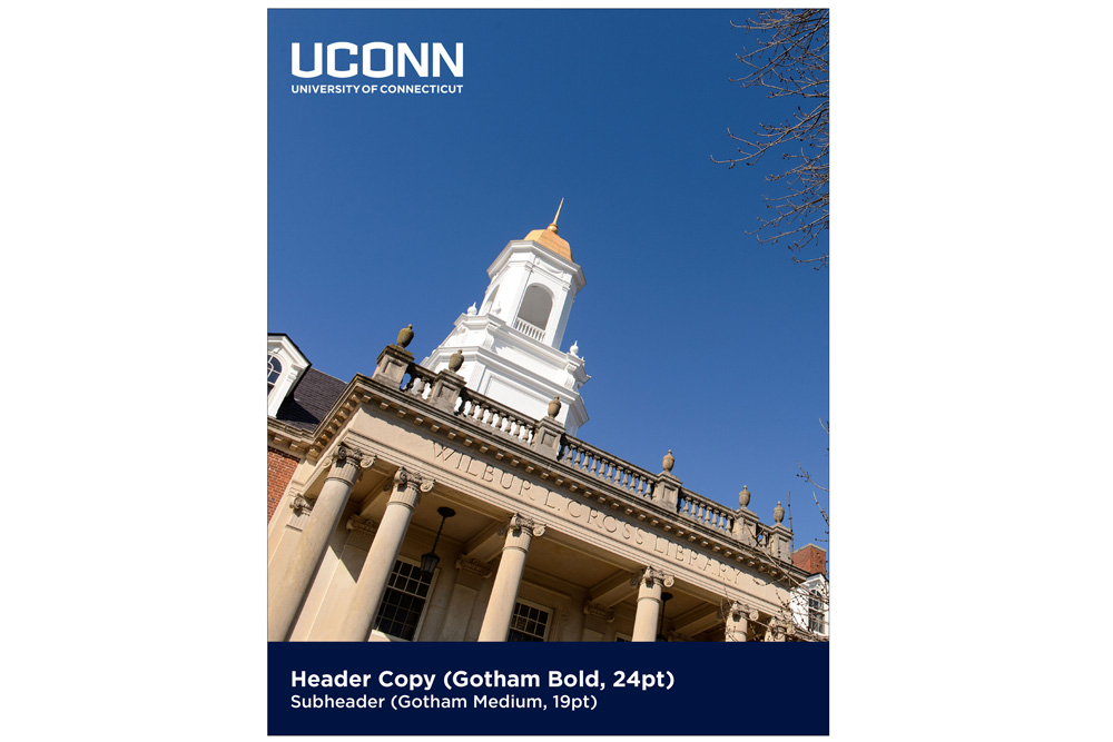 UConn 8.5 x 11 vertical report cover example