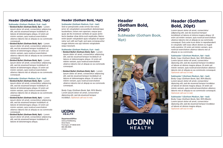 4 fold UConn Health brochure example
